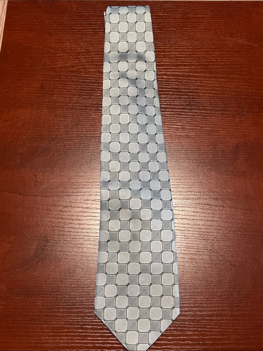 Consenso Uomo Light gray and silver Geometric Silk Tie - Classic